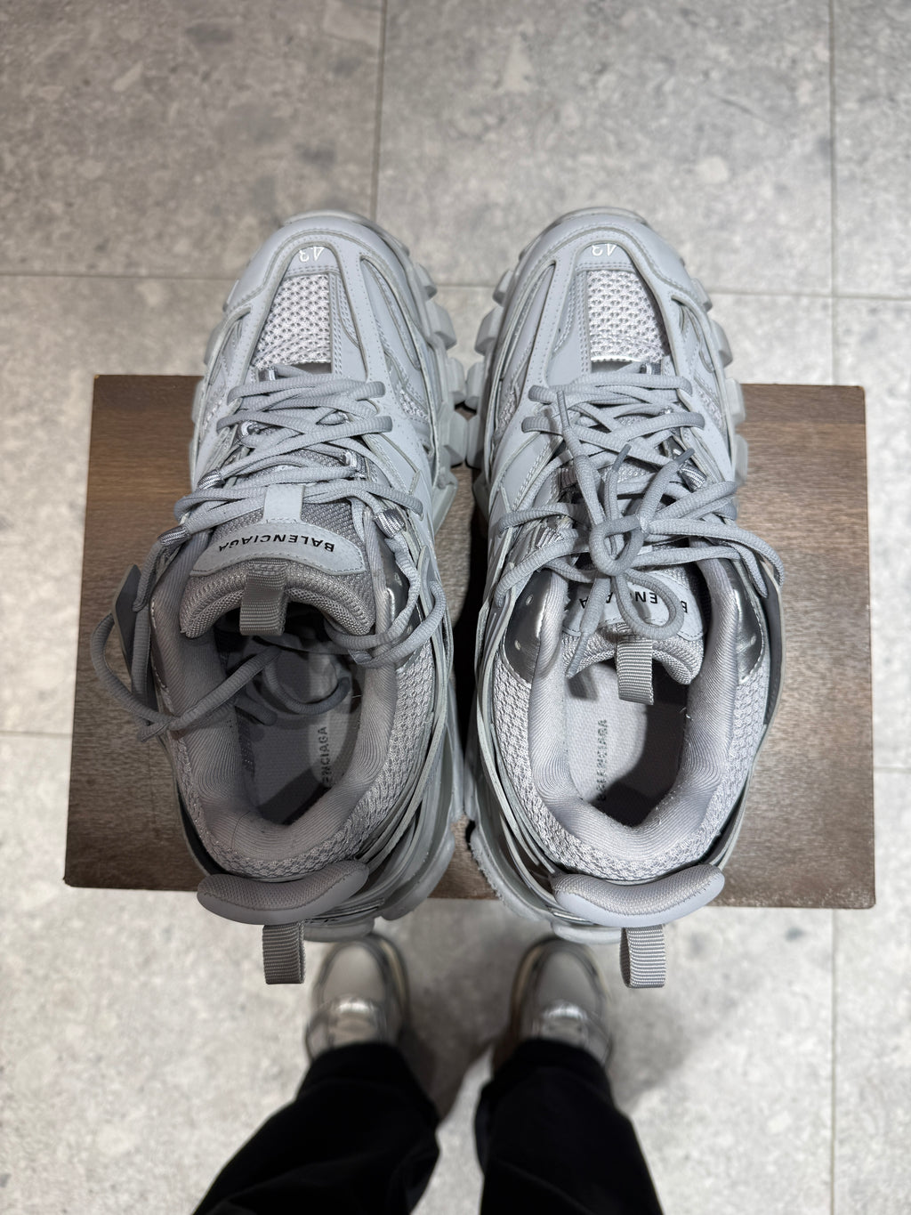 Balenciaga Medium Grey Track Runners Size 10 KIF Vintage