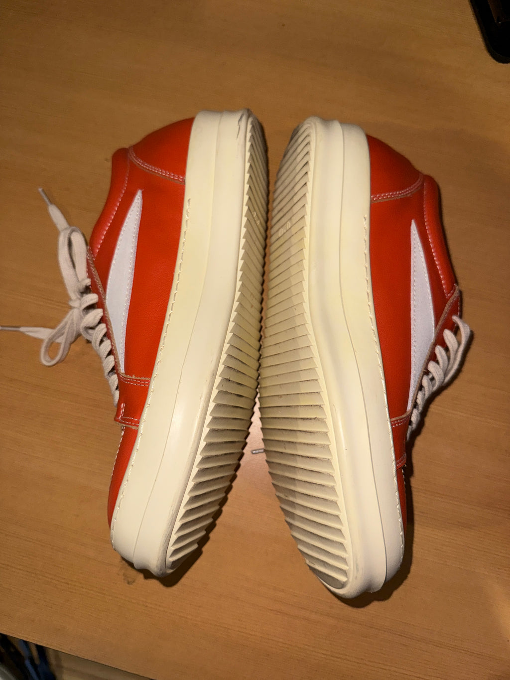 Size 7 / AW22 Rick Owens Suede Orange Strobe Vans KIF Vintage