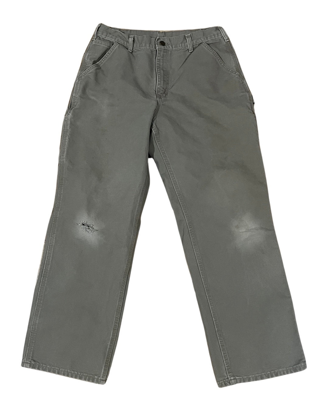 33 x 30 Vintage 90s Carhartt Light Gray Carpenter Pants