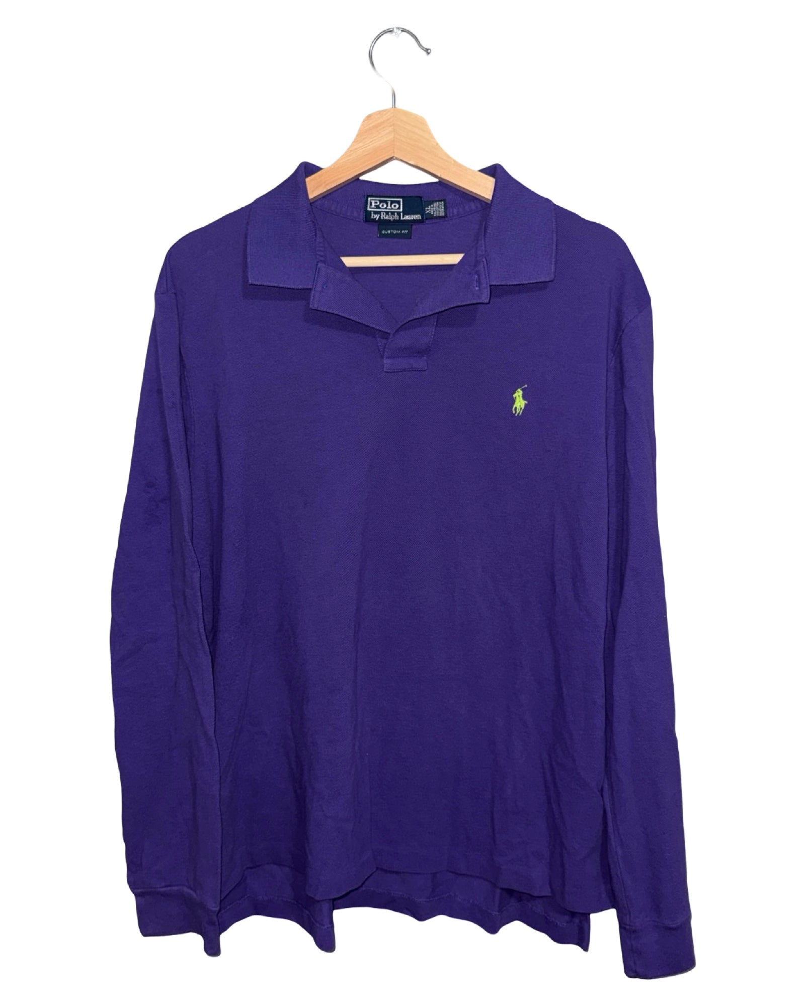 Camiseta de manga larga con logo Vintage Polo Ralph Lauren morado y verde