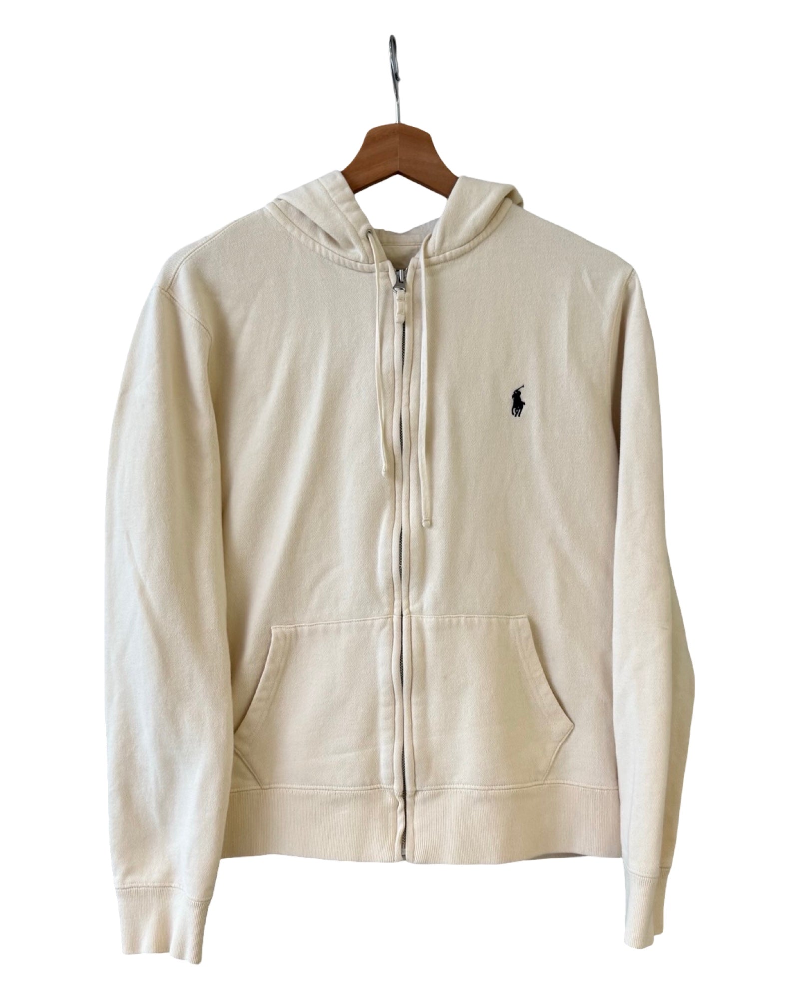 Vintage Polo Ralph Lauren Cream Zip Up Hoodie