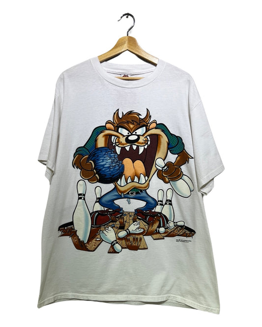 Vintage 1995 Taz Looney Tunes Bowling Double Sided Tee