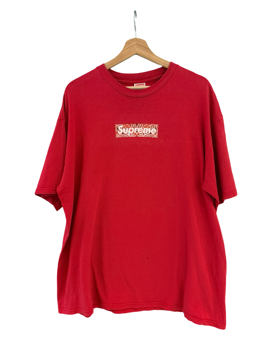Vintage 2001 Supreme Paisley Bandana Red Box Logo Tee