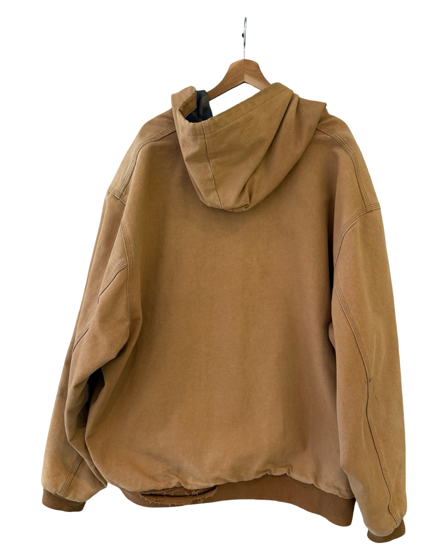 Vintage Carhartt Tan Flannel Lined Hooded Jacket