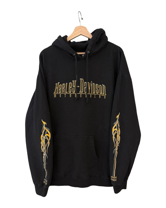 Vintage 2004 Harley Davidson Mankato Flame Sleeves Hoodie