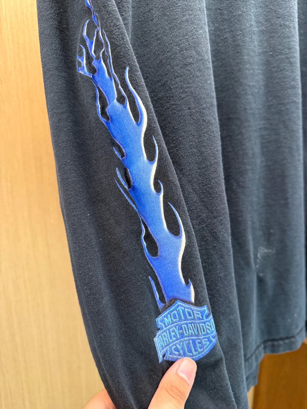 Vintage 2001 Harley Davidson Blue Flames L/S Tee KIF Vintage