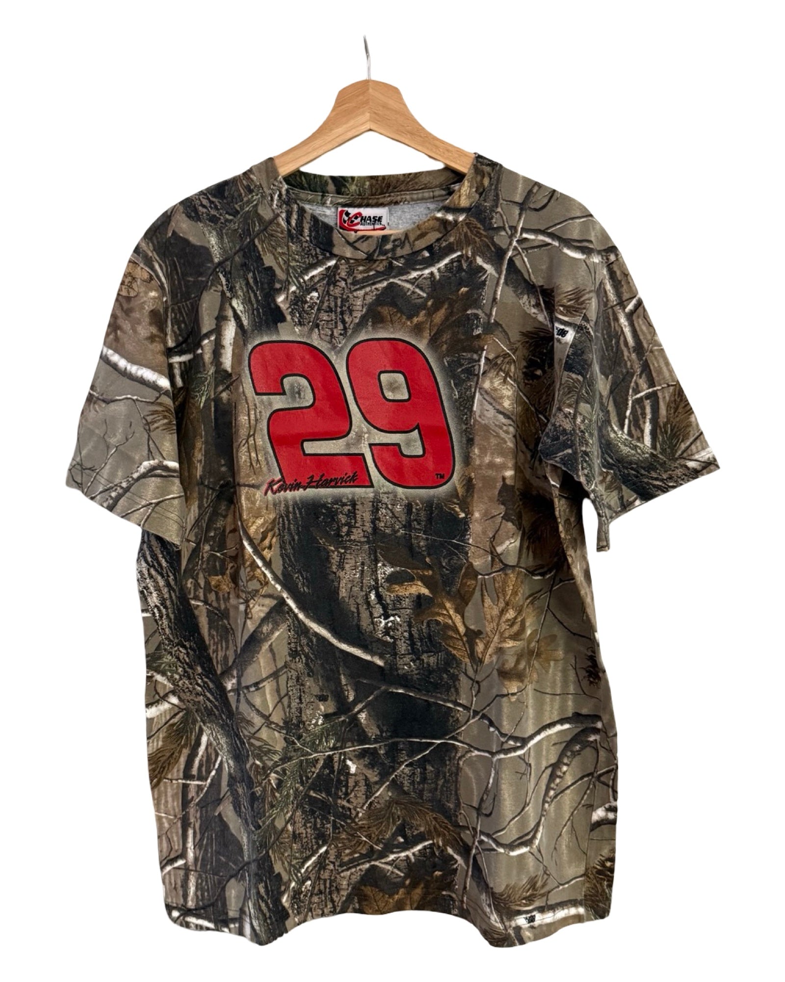 Vintage y2k Nascar Kevin Harrick Real Tree Camo Tee