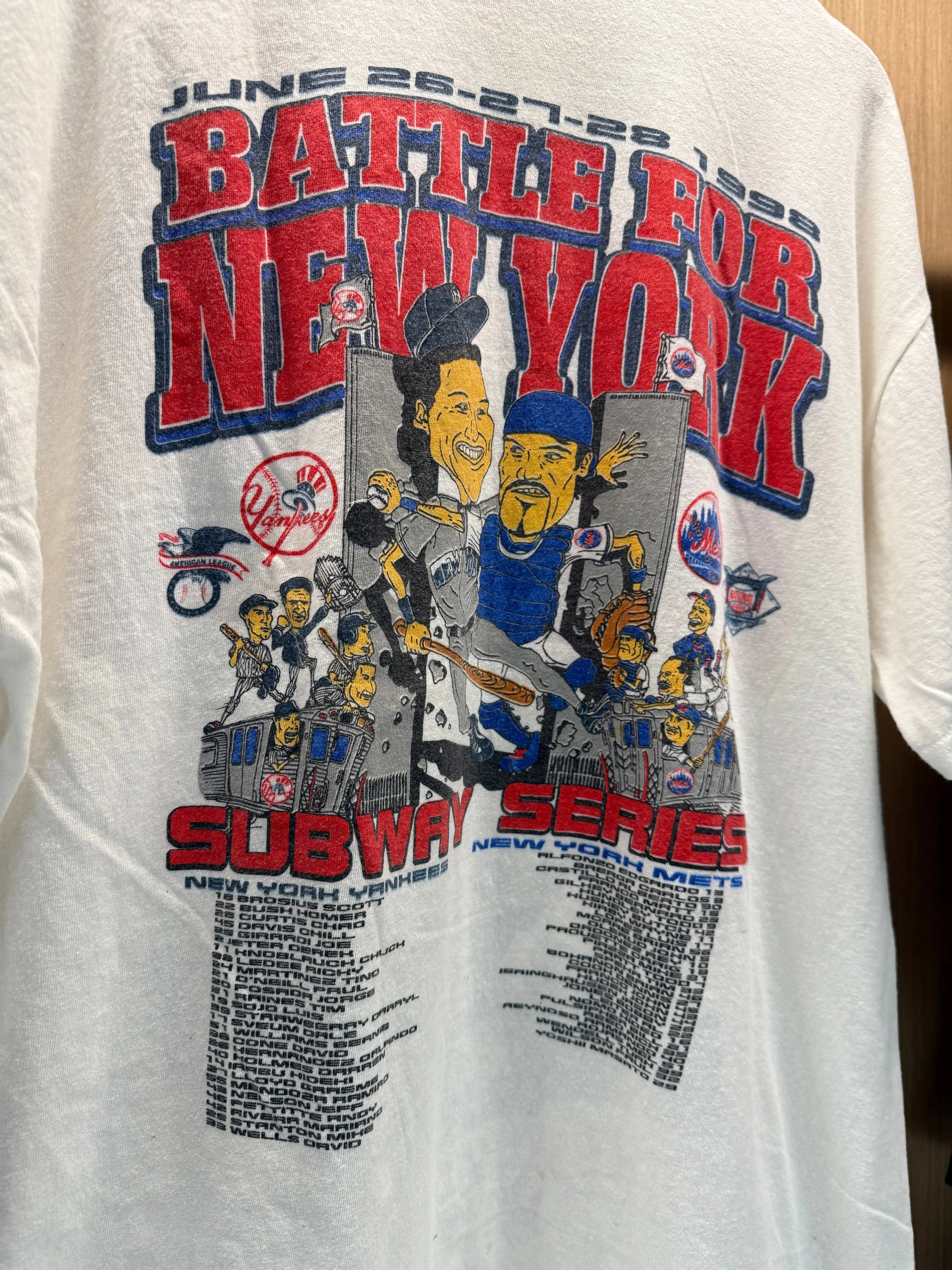 Vintage 1998 Rare Yankees vs Mets Battle for New York Tee KIF Vintage