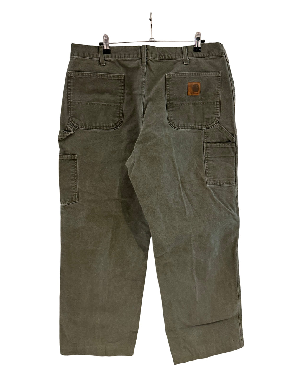Pantalones Carhartt de carpintero verde oliva vintage, 38 x 30