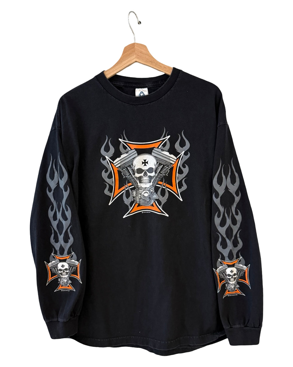 Camiseta de manga larga "Vintage Alter Ego Motorcycle Flames"