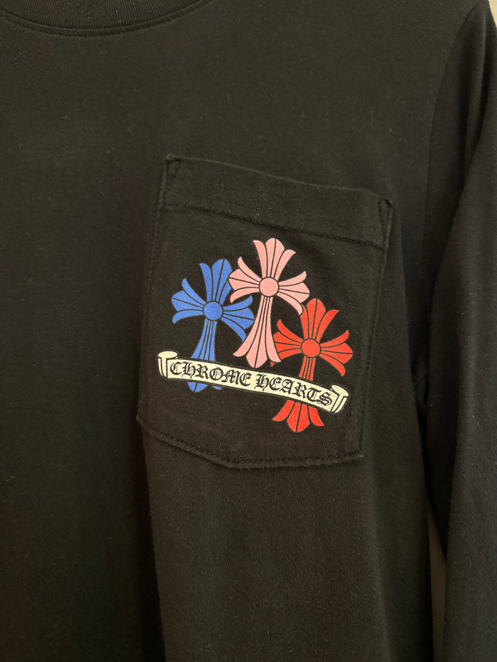 Chrome Hearts Multicolor Crosses Long Sleeve Pocket Tee KIF Vintage