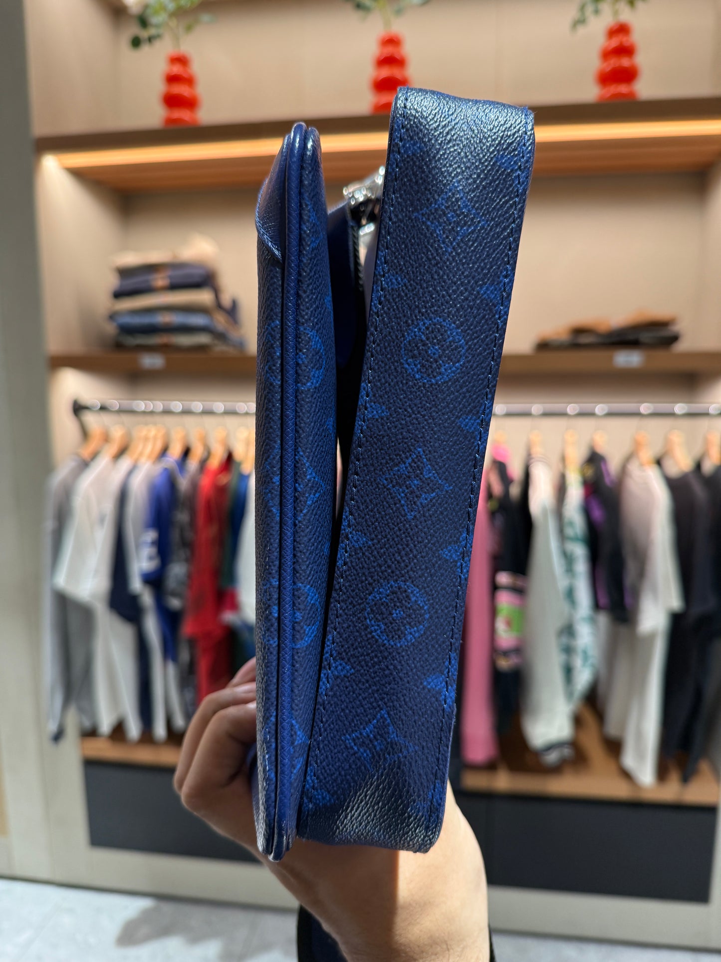 Louis Vuitton Trio Monogram Taigarama Cobalt Blue Messenger Bag