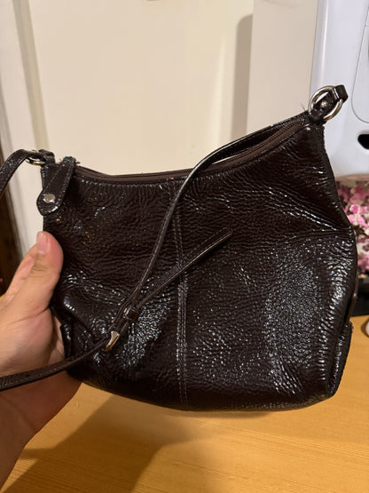 Vintage Coach Small Leather Brown Ashley Crossbody Bag