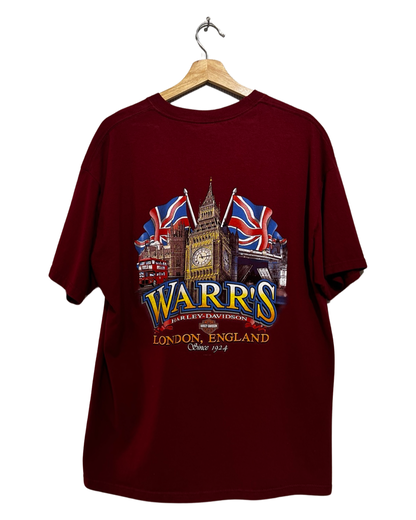 Vintage Harley Davidson Warrs London England Tee