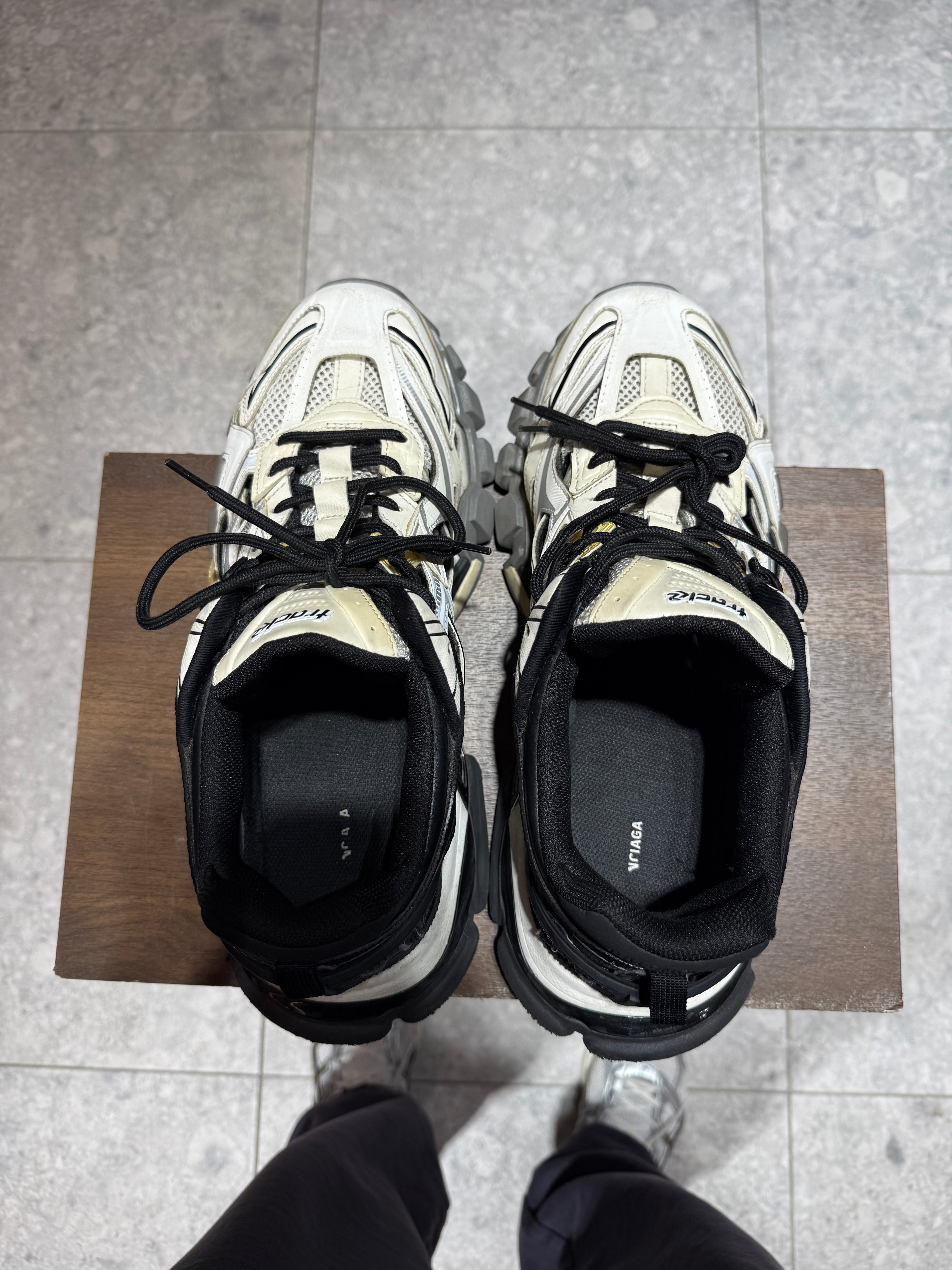 Balenciaga Track 2 Beige White Black Runners Sneakers KIF Vintage