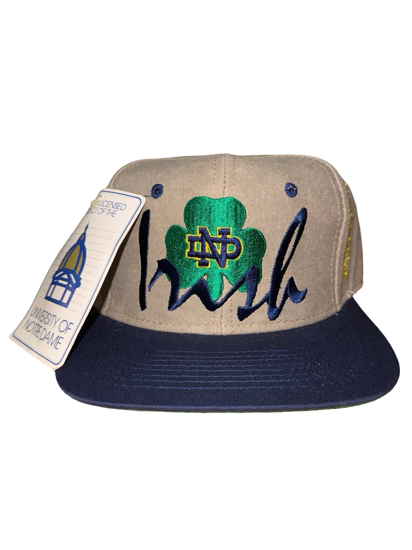 Vintage 90s Notre Dame Fighting Irish Script The Game Snapback Hat KIF Vintage
