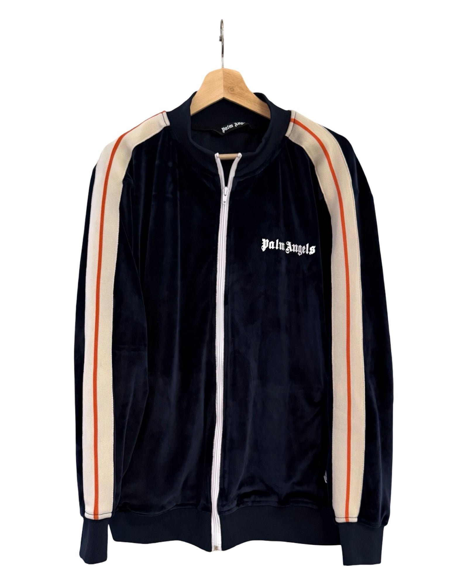 Palm Angels Blue Velvet Tracksuit Top & Bottom Set
