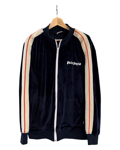 Palm Angels Blue Velvet Tracksuit Top & Bottom Set