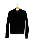 y2k Juicy Couture Black Terry Cloth Zip Up Hoodie KIF Vintage