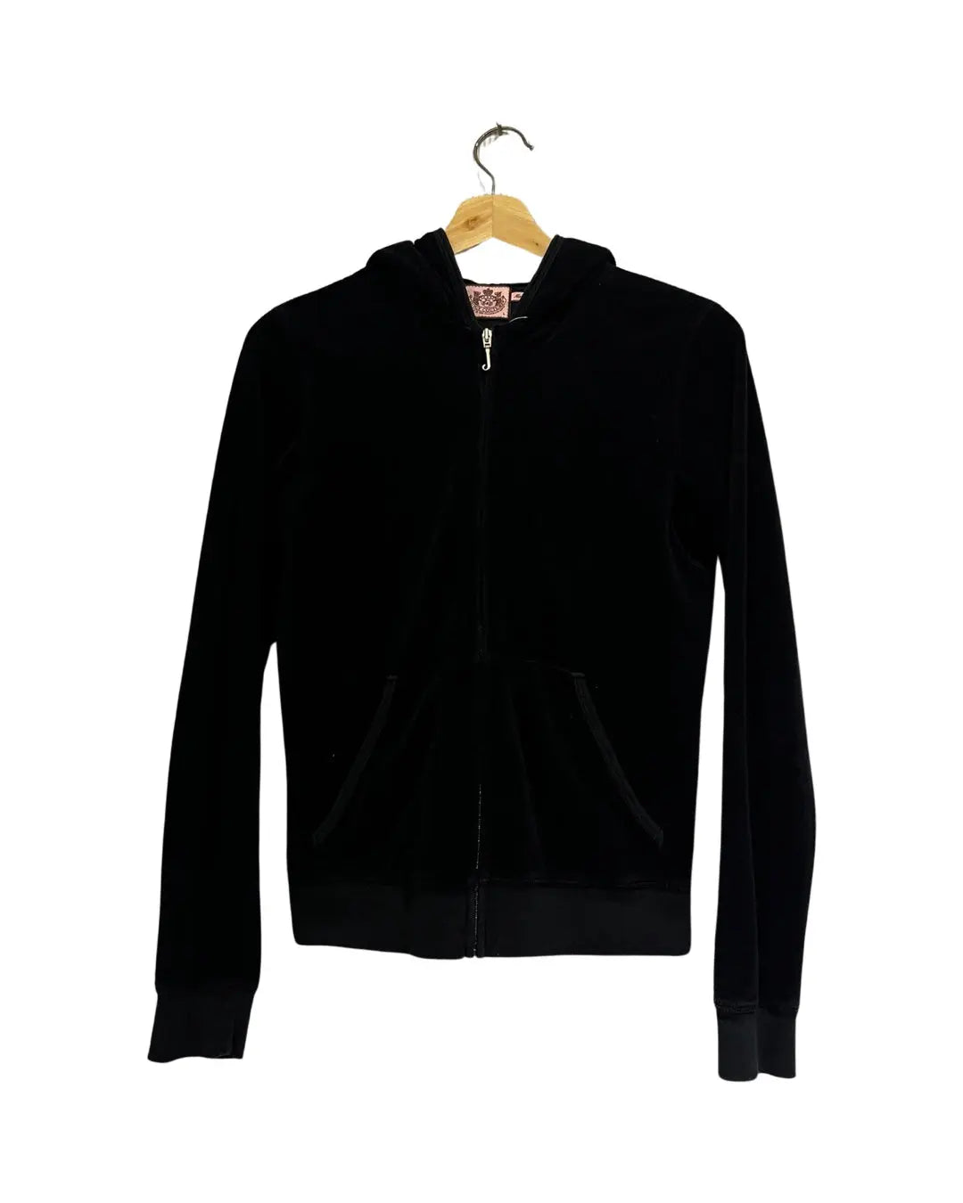 y2k Juicy Couture Black Terry Cloth Zip Up Hoodie KIF Vintage