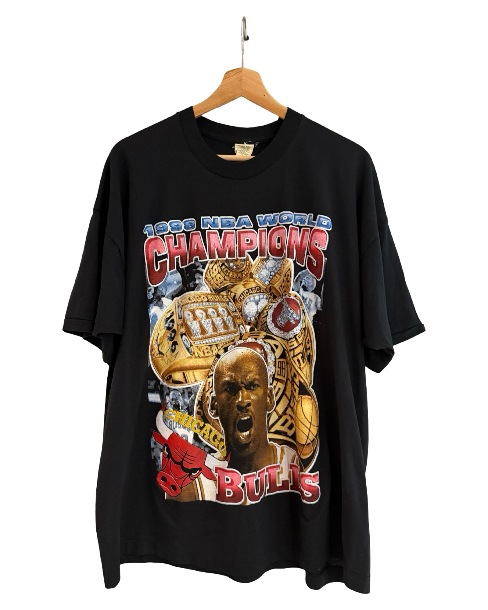 Vintage 1998 Chicago Bulls 6-Rings Champions Rap Tee KIF Vintage
