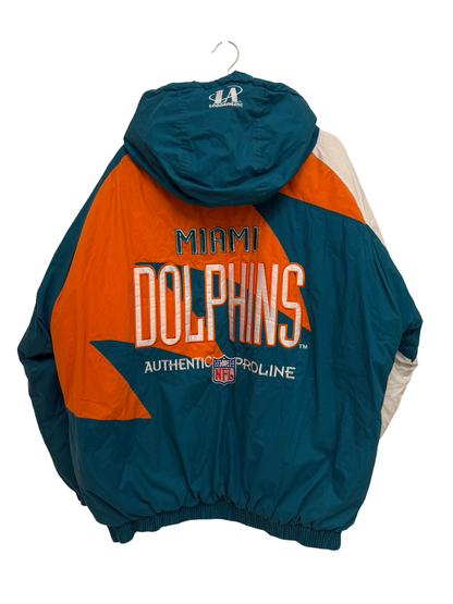 Vintage 90s Miami Dolphins Logo Athletics Sharktooth Jacket