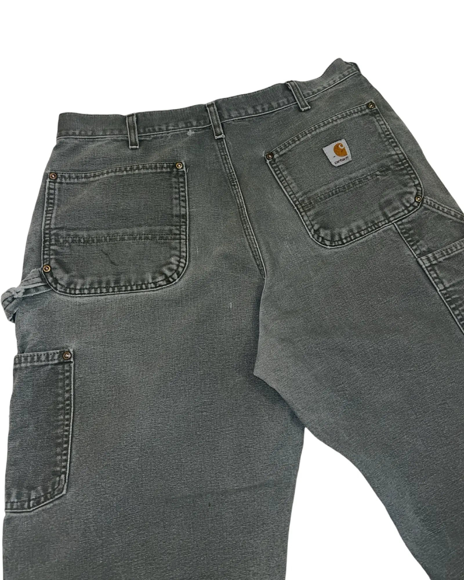 34 x 32 Vintage 90s Carhartt Washed Olive Double Knee Pants KIF Vintage