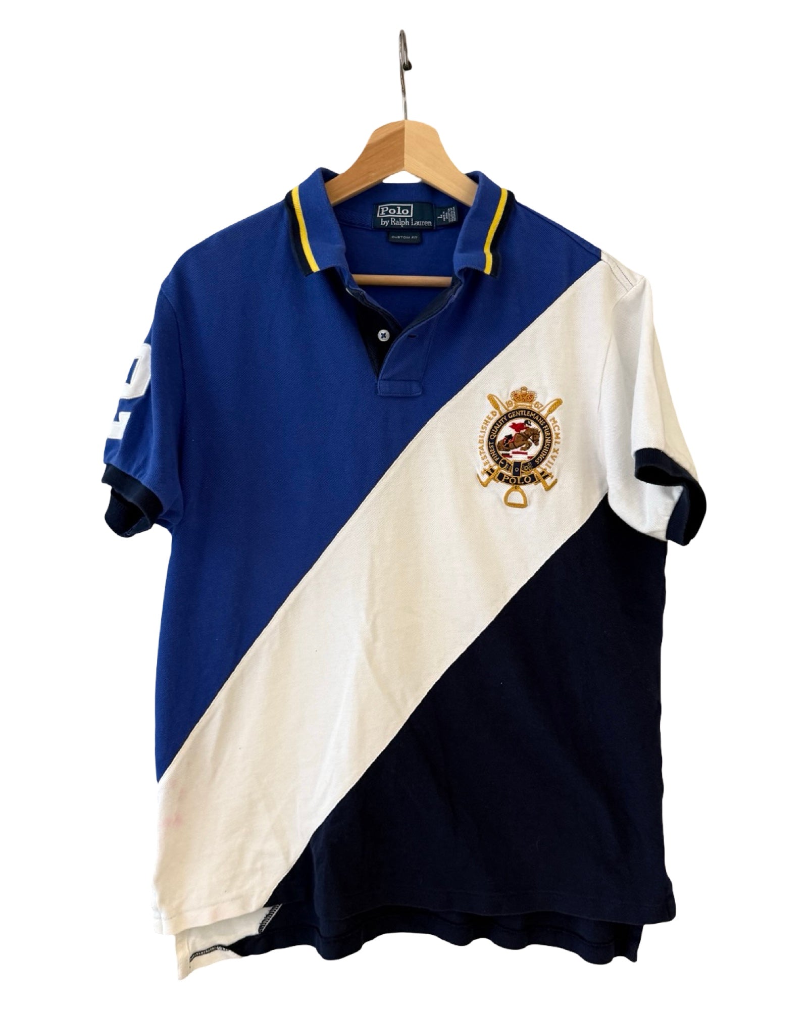 Camisa Vintage Polo Ralph Lauren Azul Blanca