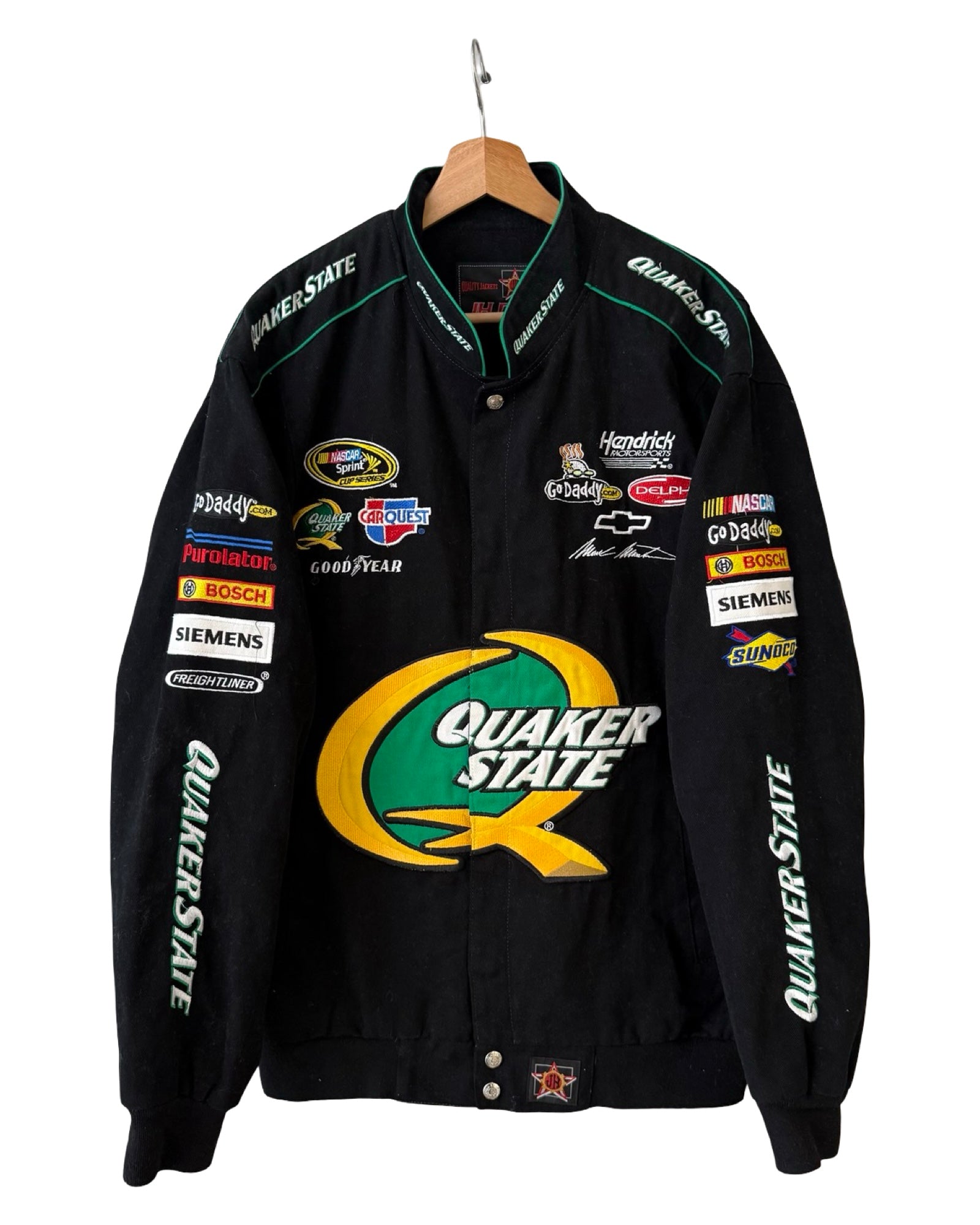 Vintage 90s Nascar Jeff Hamilton Quaker State Racing Jacket