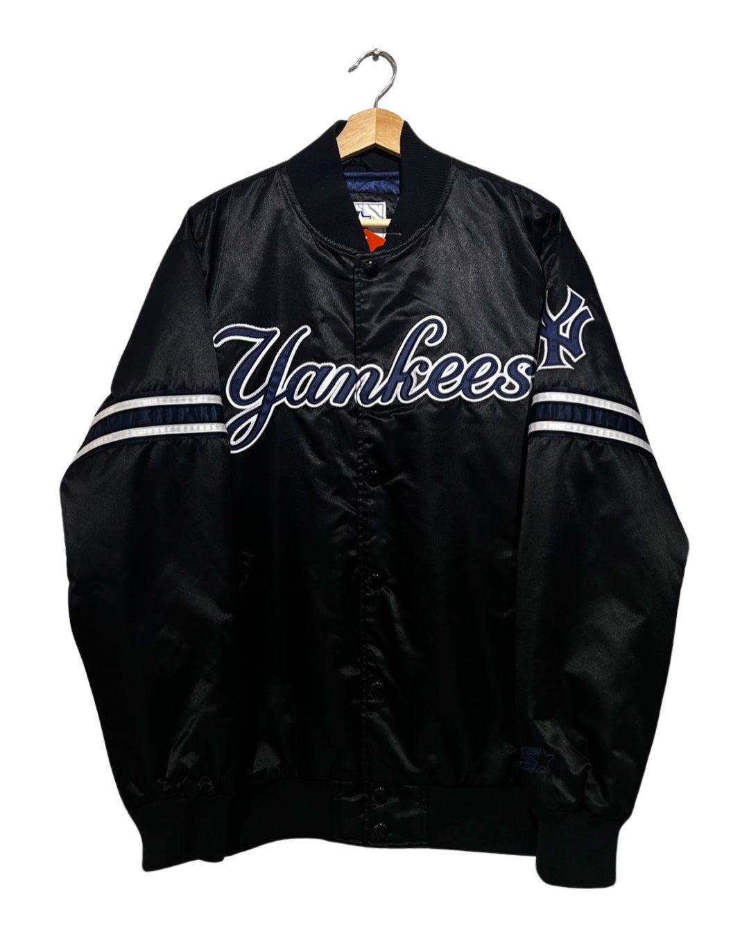 Vintage 90s New York Yankees Starter Black Bomber Jacket KIF Vintage