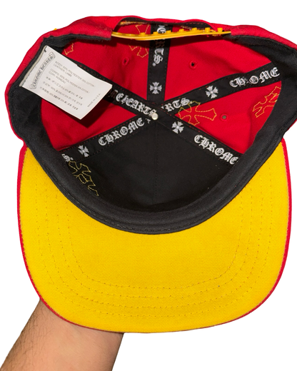Chrome Hearts Red & Yellow Multi Leather Cross Hat