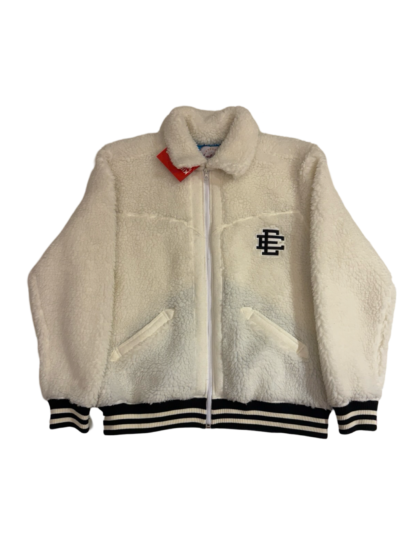 Archive SAMPLE Eric Emanuel White Sherpa Zip Up
