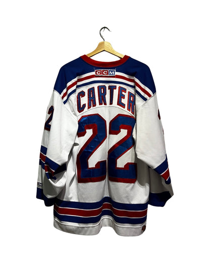 Vintage 90s New York Rangers CCM Anson Carter 20 Hockey Jersey