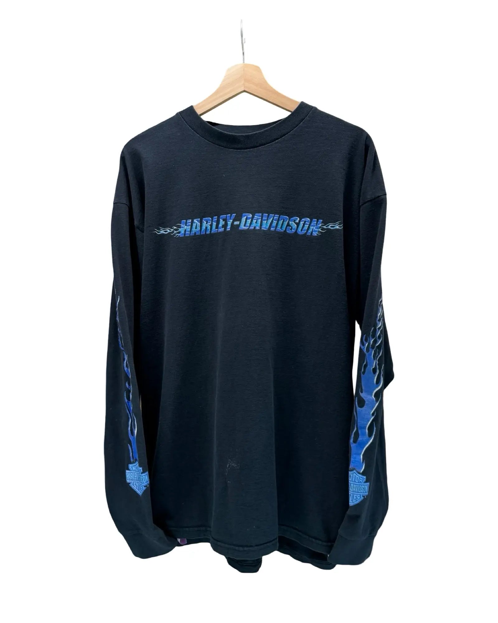Vintage 2001 Harley Davidson Blue Flames L/S Tee KIF Vintage