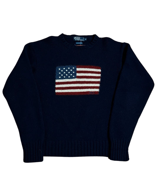 Vintage 90s Polo Ralph Lauren Flag Lambswool Sweater