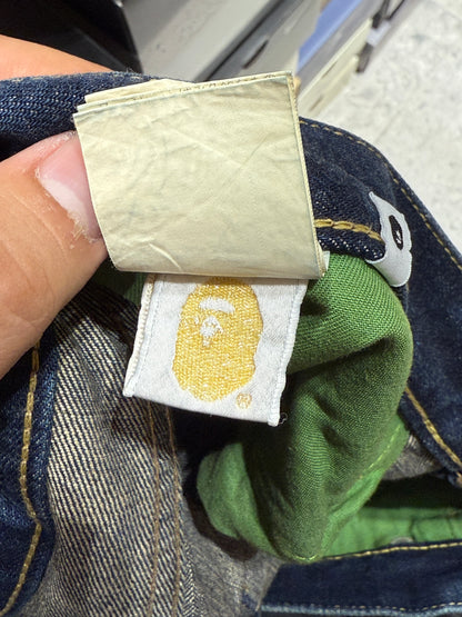Rare y2k BAPE Human Made Baggy Spellout Jeans size 40