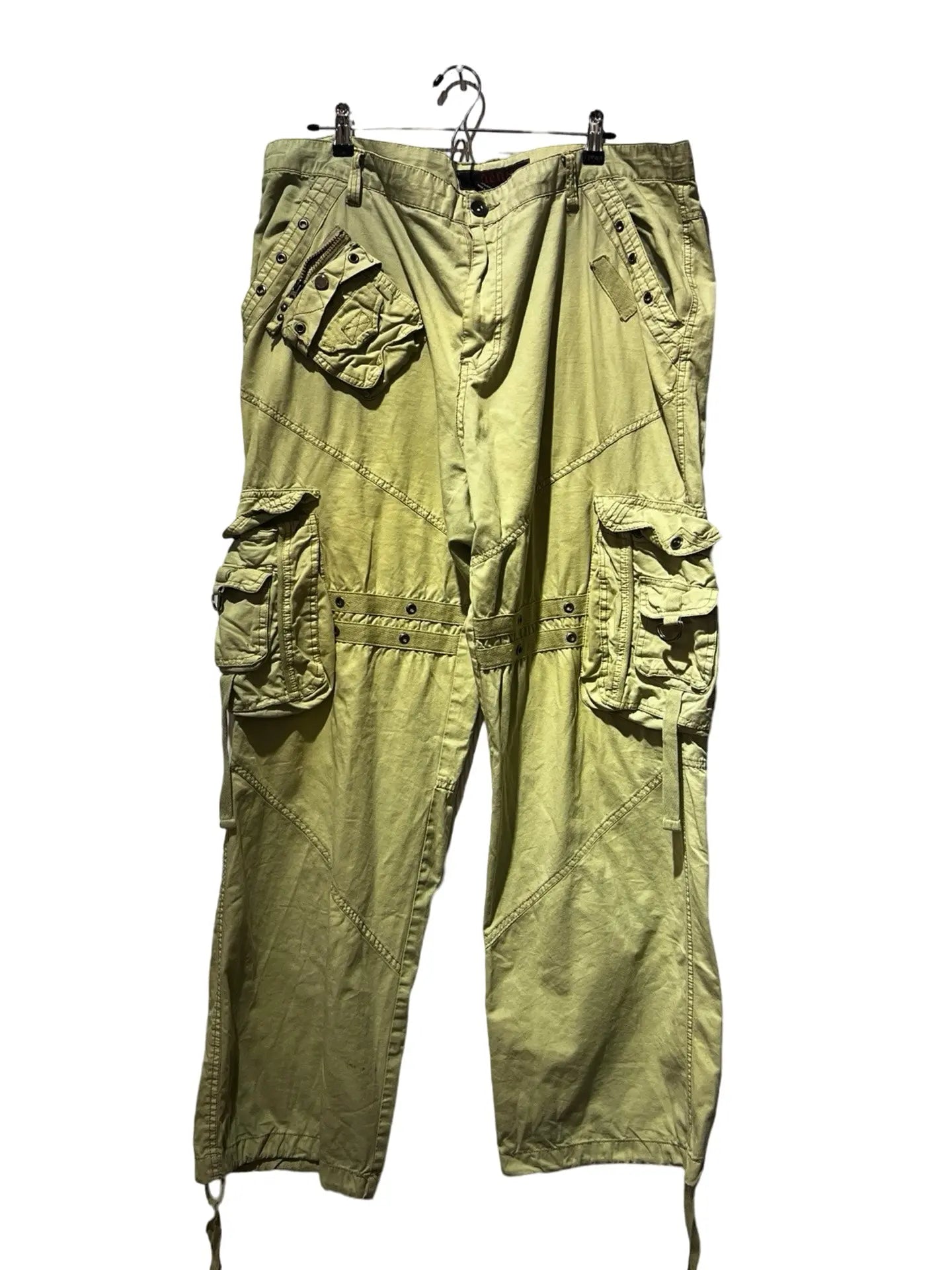 40 x 33 Vintage 90s Washed Green Rave Cargo Pants KIF Vintage
