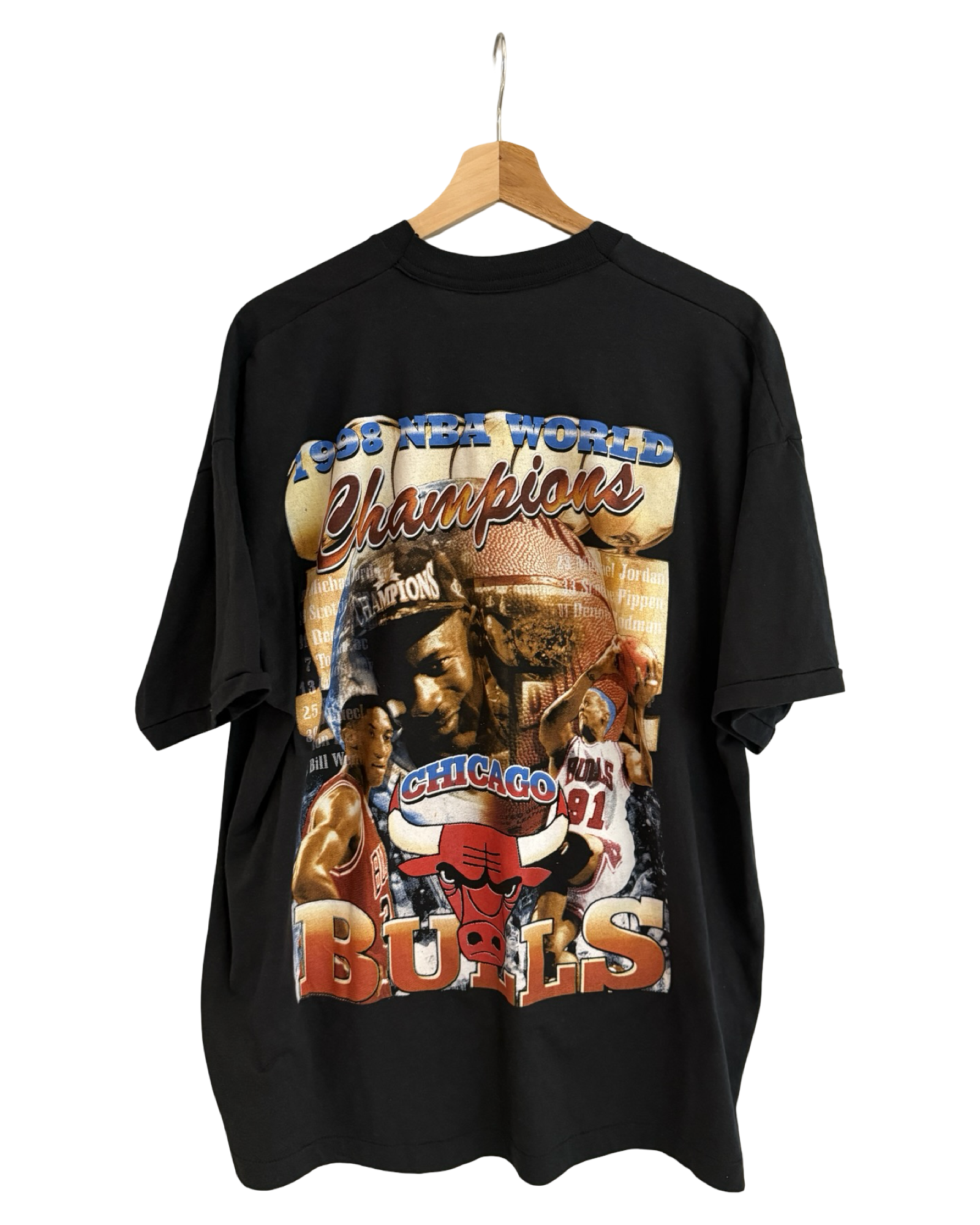 Vintage 1998 Chicago Bulls 6-Rings Champions Rap Tee KIF Vintage