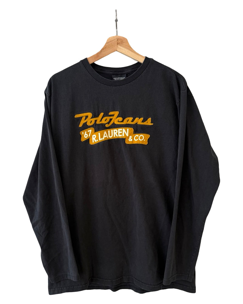 Vintage y2k Polo Ralph Lauren Jeans Black Long Sleeve Tee