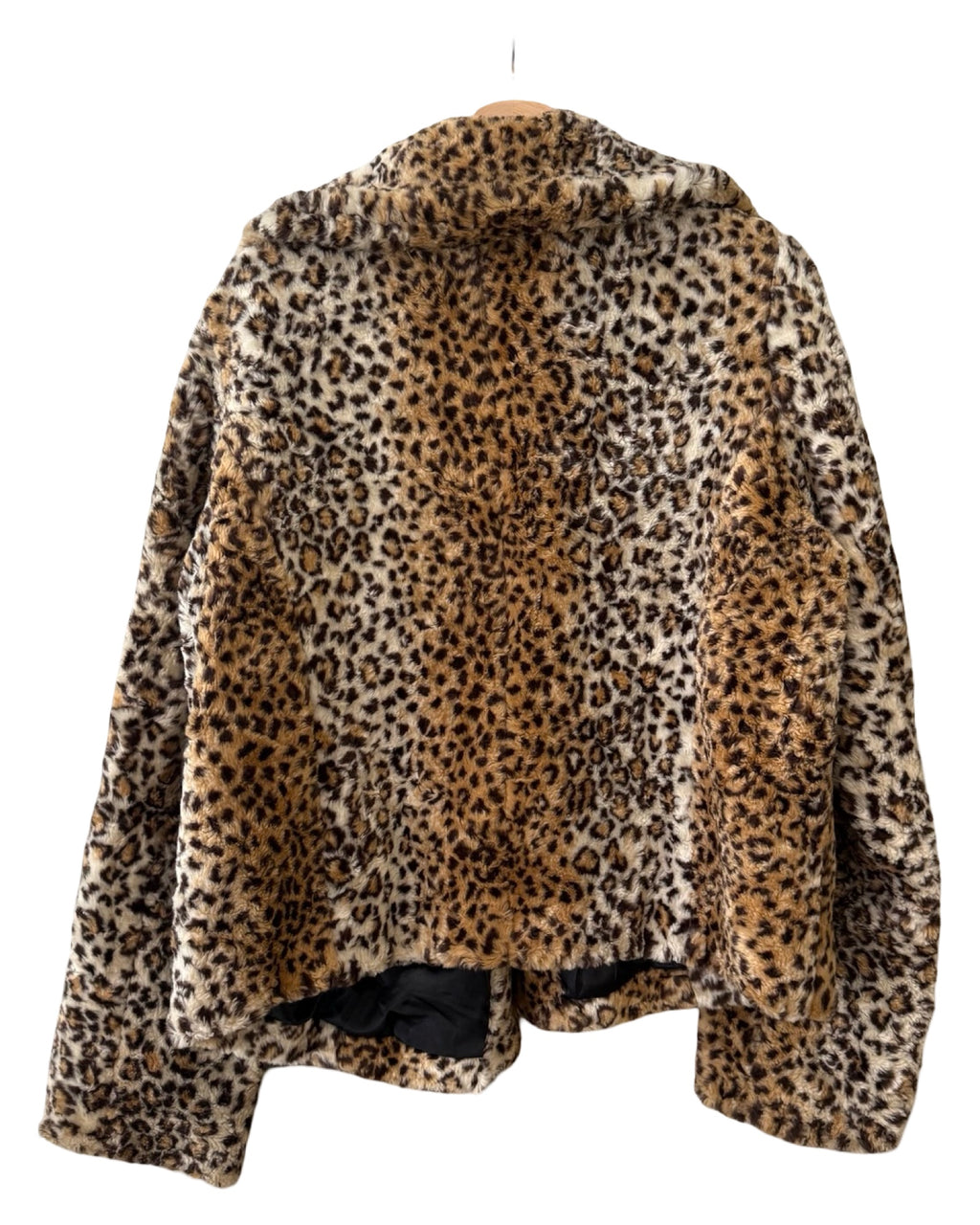 Womens Vintage Leopard Print Faux Fur Coat
