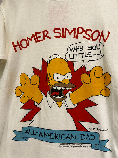 Vintage 1990 The Simpsons Homer American Dad Promo Tee