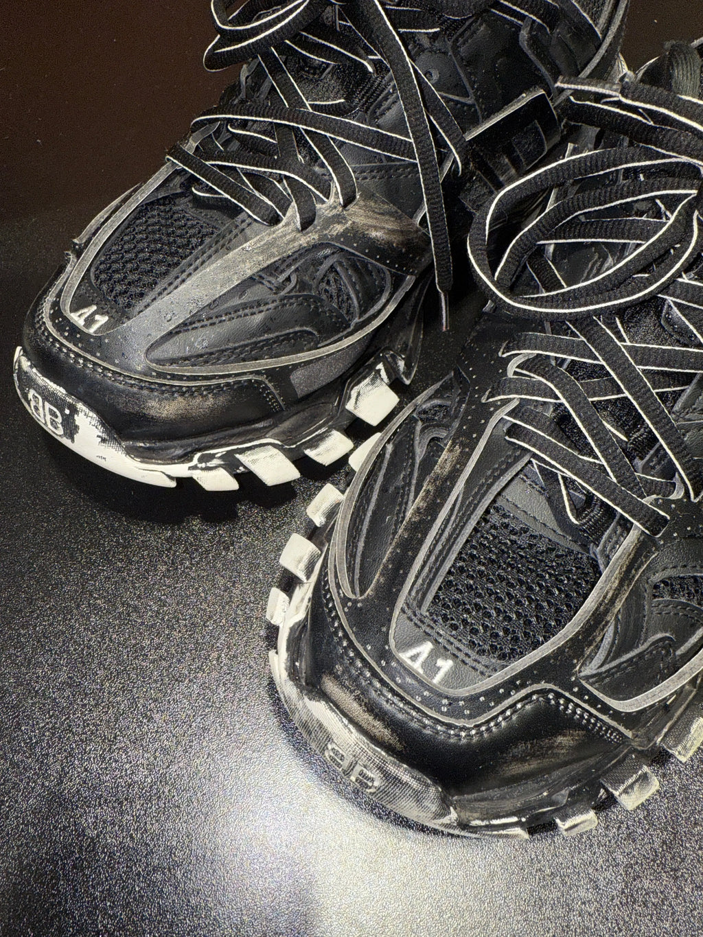 Balenciaga Faded Black Track Runner Size 8 KIF Vintage