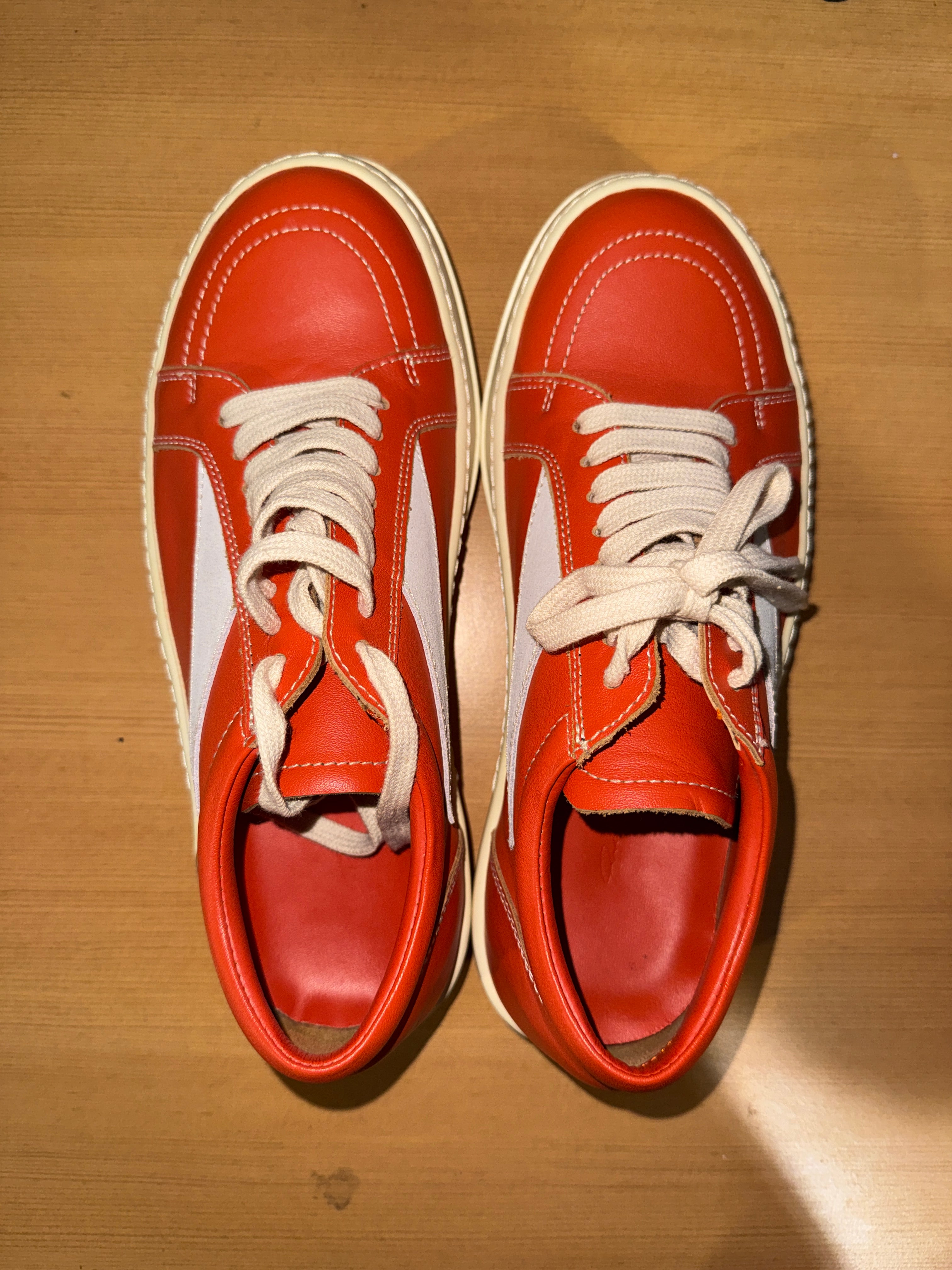 Size 7 / AW22 Rick Owens Suede Orange Strobe Vans KIF Vintage