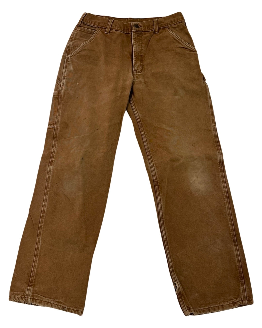 32 x 32 Vintage Carhartt Tan Flannel Lined Pants KIF Vintage