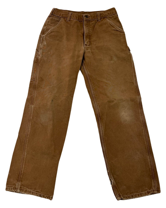 32 x 32 Vintage Carhartt Tan Flannel Lined Pants