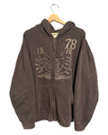 Vintage y2k American Rag Brown Zip Up Hoodie
