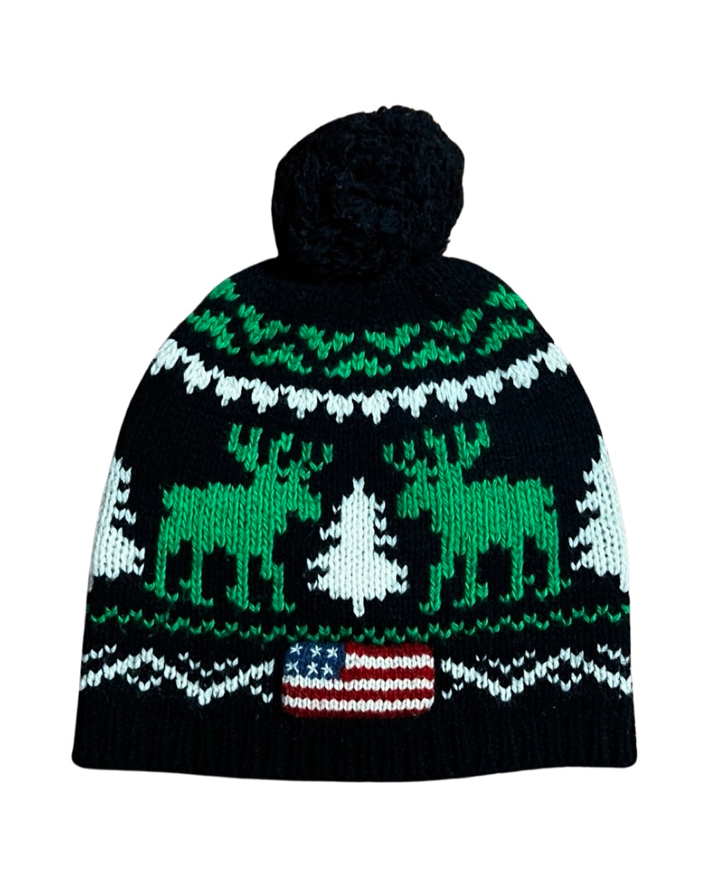 Vintage Polo Ralph Lauren Black Green Snowflake Sweater KIF Vintage