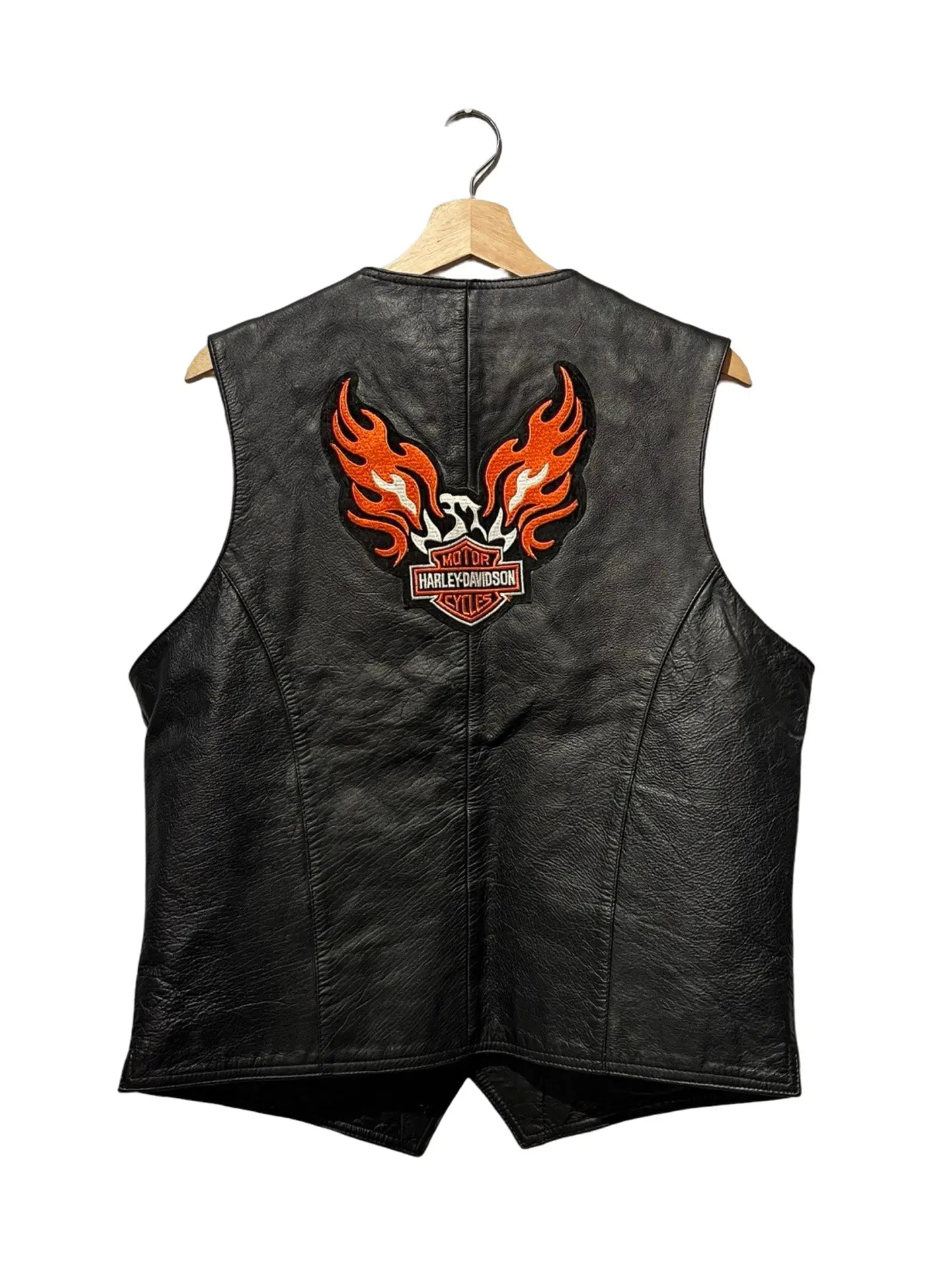 Vintage 90s Harley Davidson Leather Vest 9/11 Vietnam Pins KIF Vintage