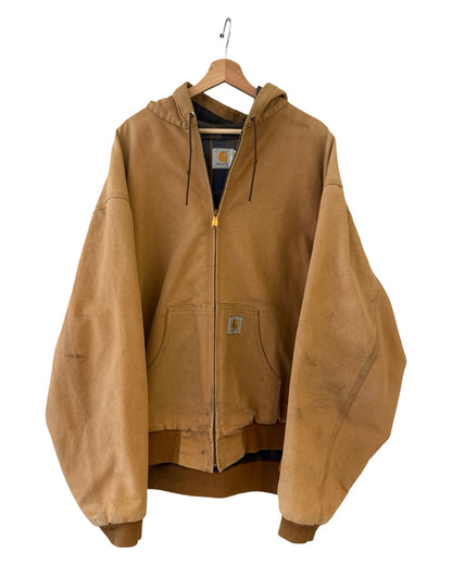 Vintage Carhartt Tan Flannel Lined Hooded Jacket