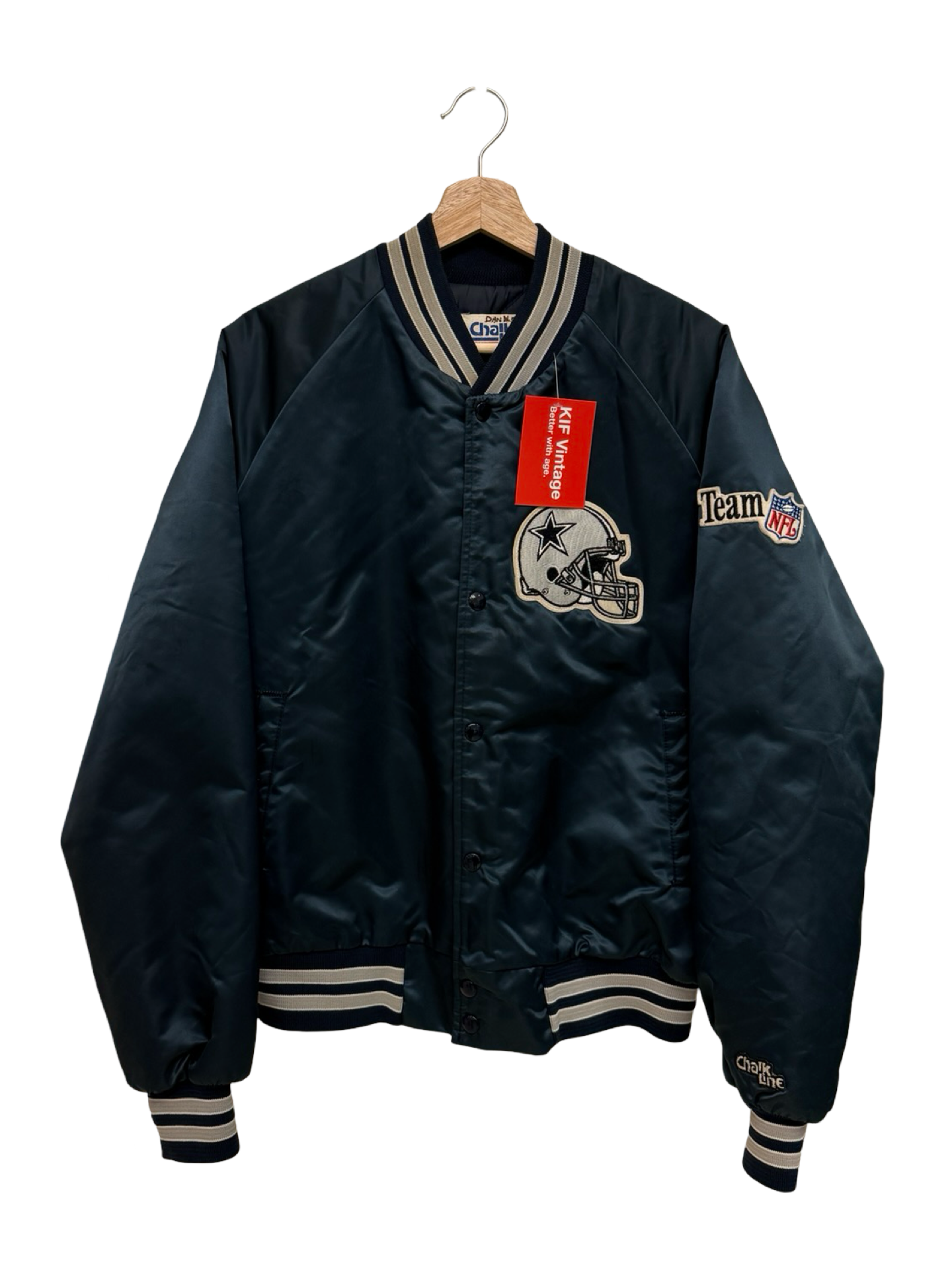 Vintage 90s Dallas Cowboys Satin Chalkline Team NFL Jacket